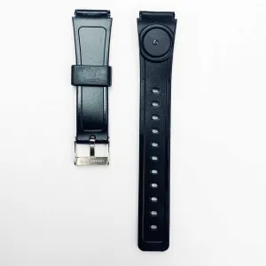 18MM PVC Plastic Watch Band Black Navigator for Casio Timex Seiko Citizen Iron Man Watches