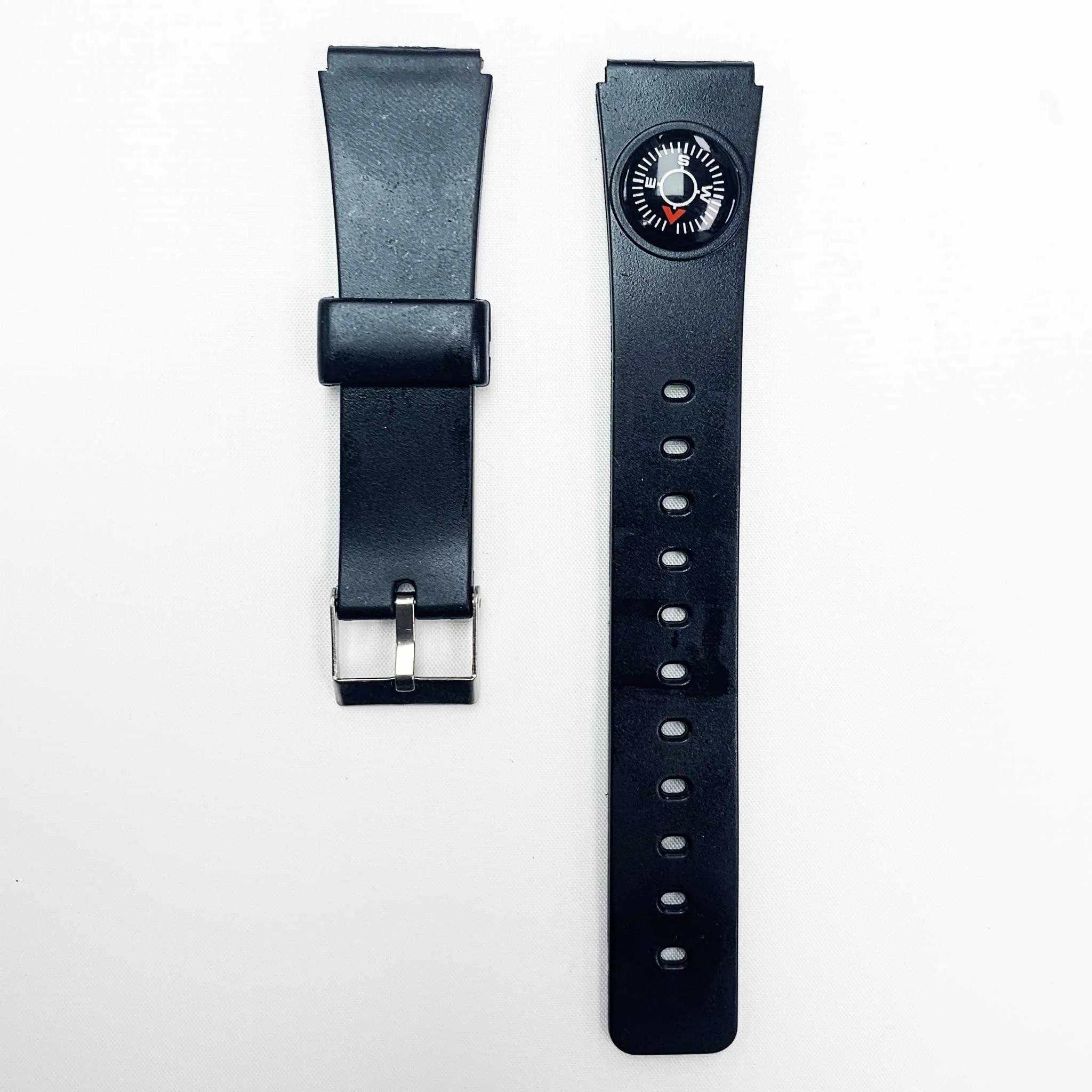 18MM PVC Plastic Watch Band Black Navigator for Casio Timex Seiko Citizen Iron Man Watches