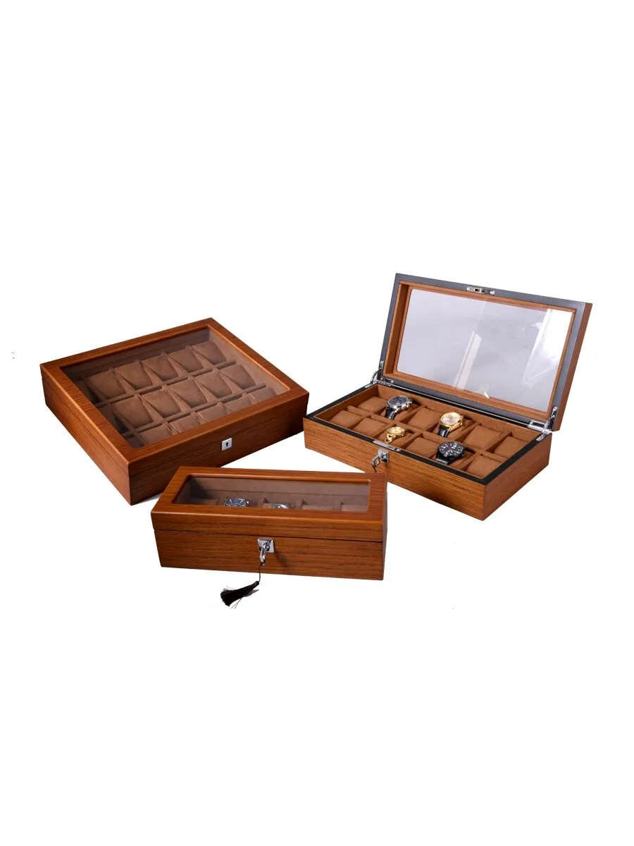 18PCS LUXURY WOOD FINISH WATCH COLLECTOR BOX (K)