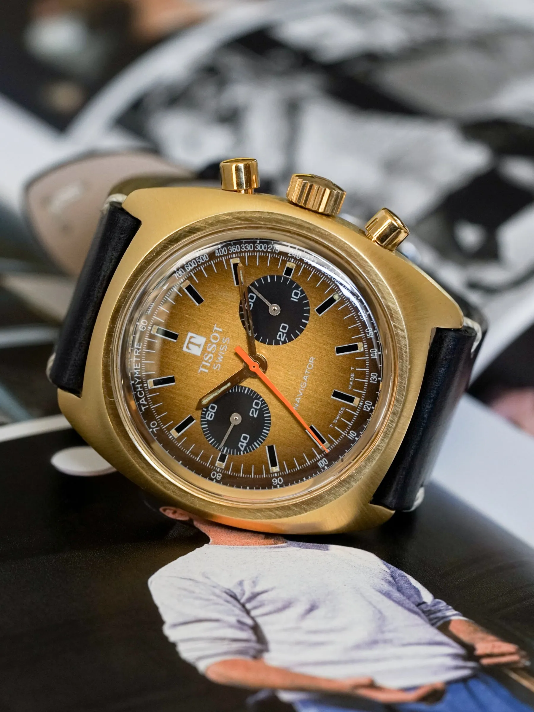 1960s Tissot-Omega Navigator Chronograph (Ref. 40521) "Gold Plated"
