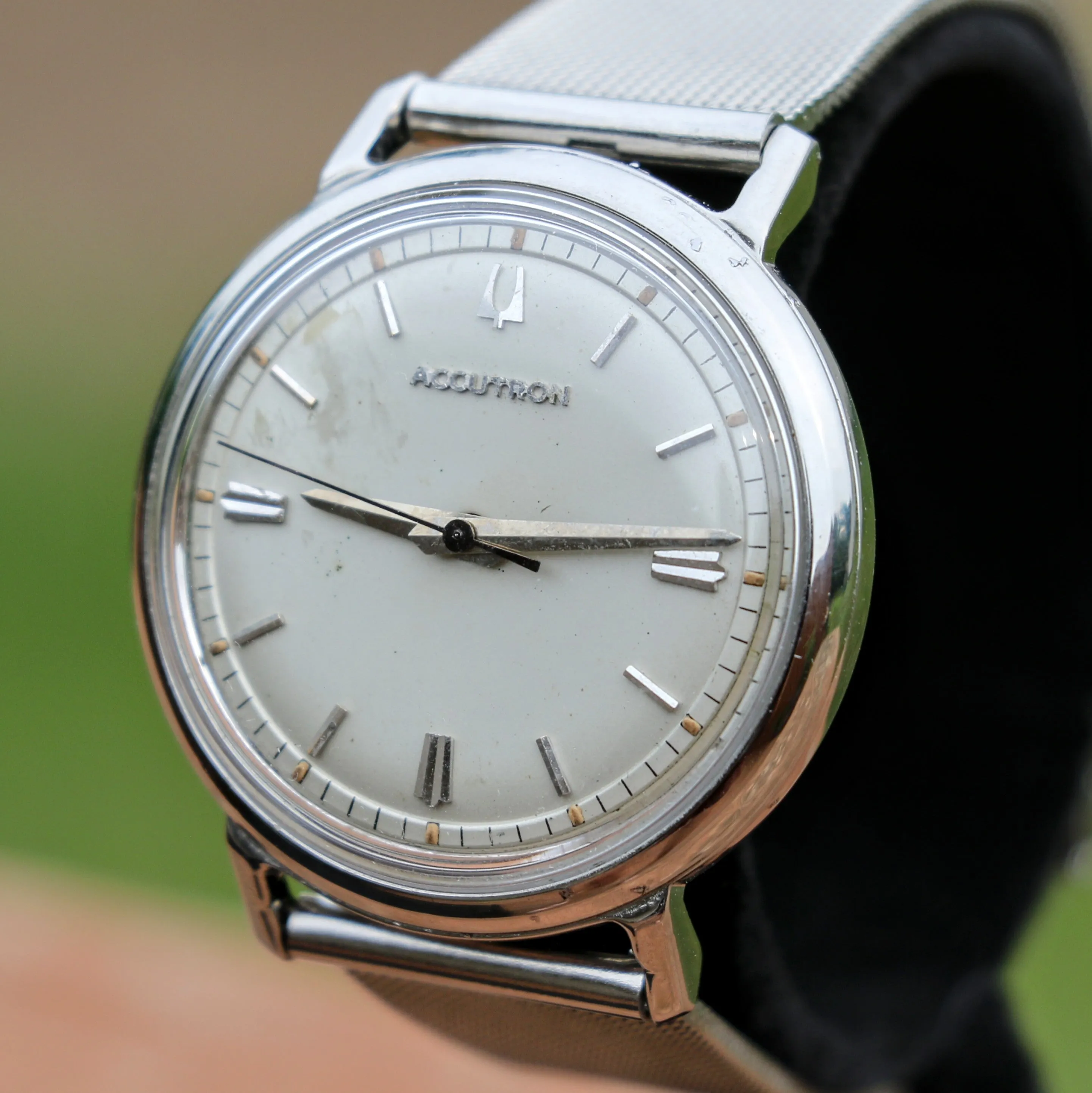 1967 BULOVA Accutron 214 Wristwatch All Stainless-Steel Vintage Watch