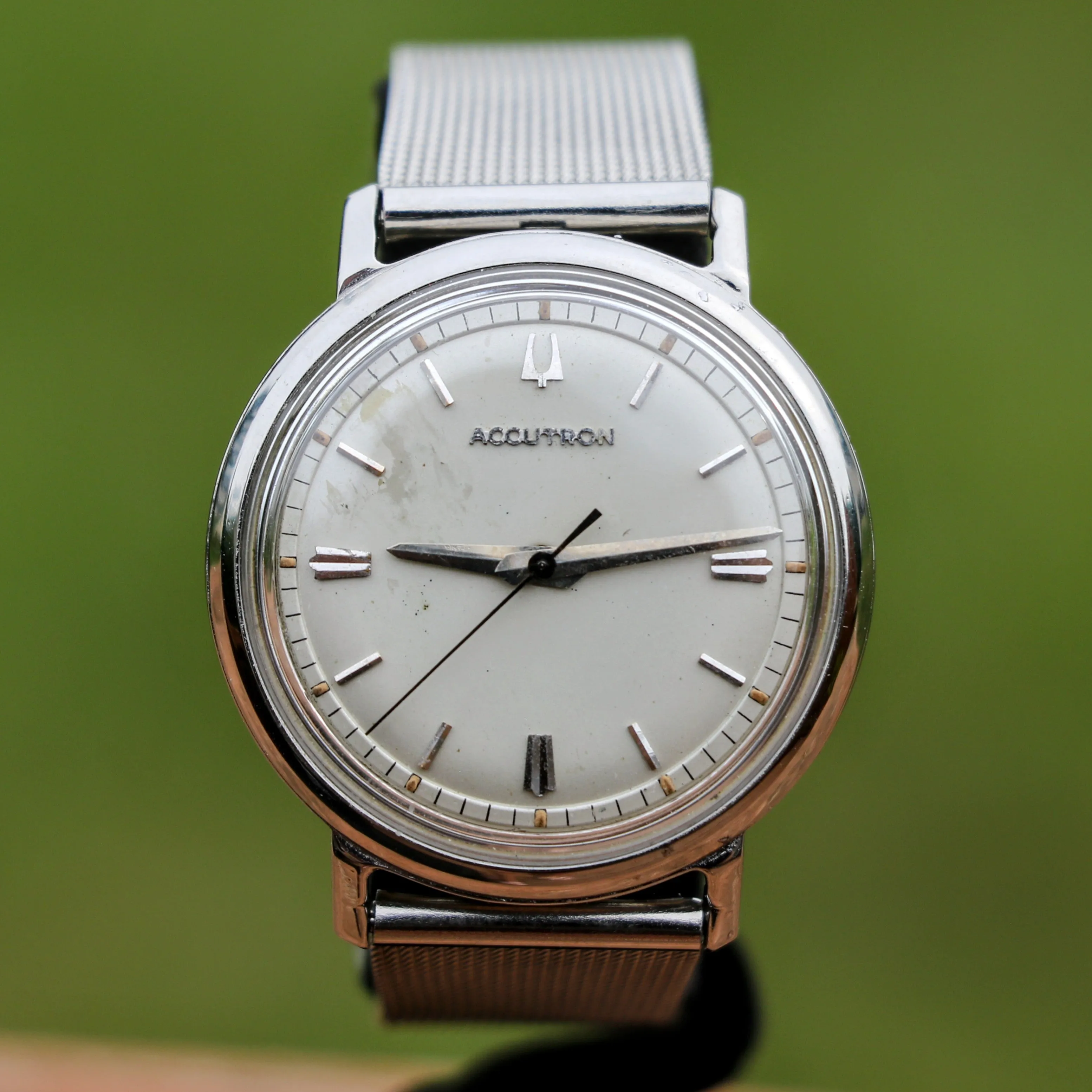 1967 BULOVA Accutron 214 Wristwatch All Stainless-Steel Vintage Watch