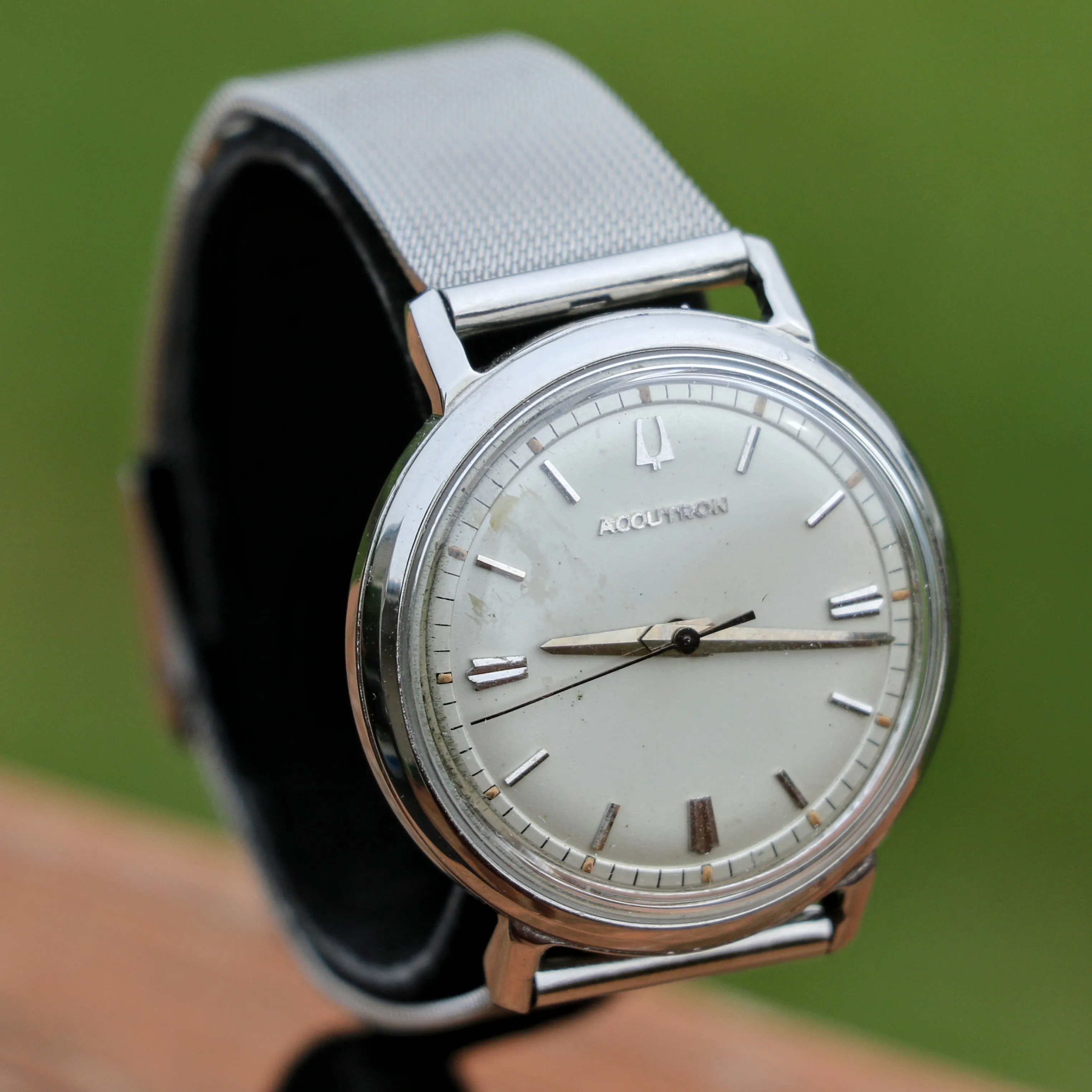 1967 BULOVA Accutron 214 Wristwatch All Stainless-Steel Vintage Watch