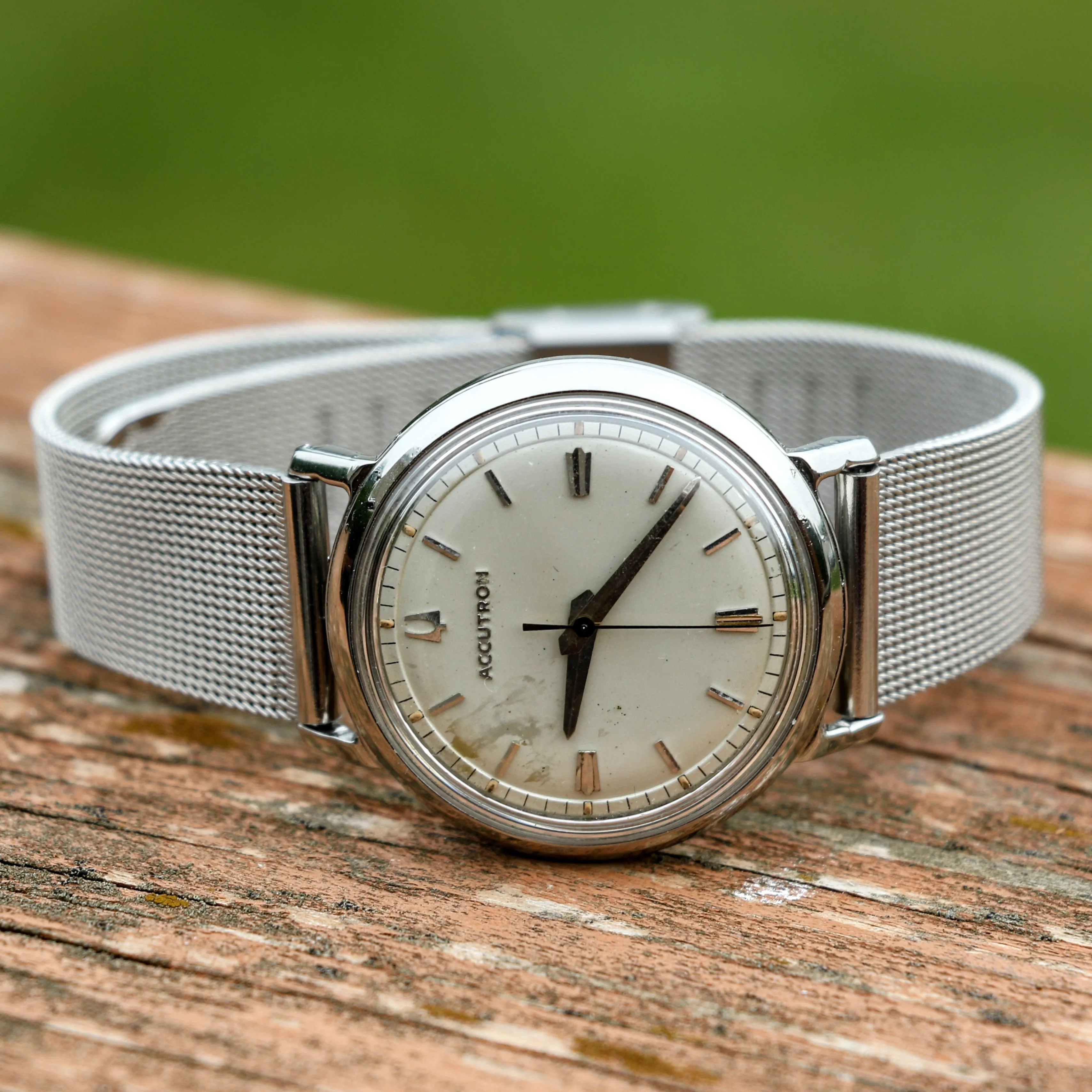 1967 BULOVA Accutron 214 Wristwatch All Stainless-Steel Vintage Watch