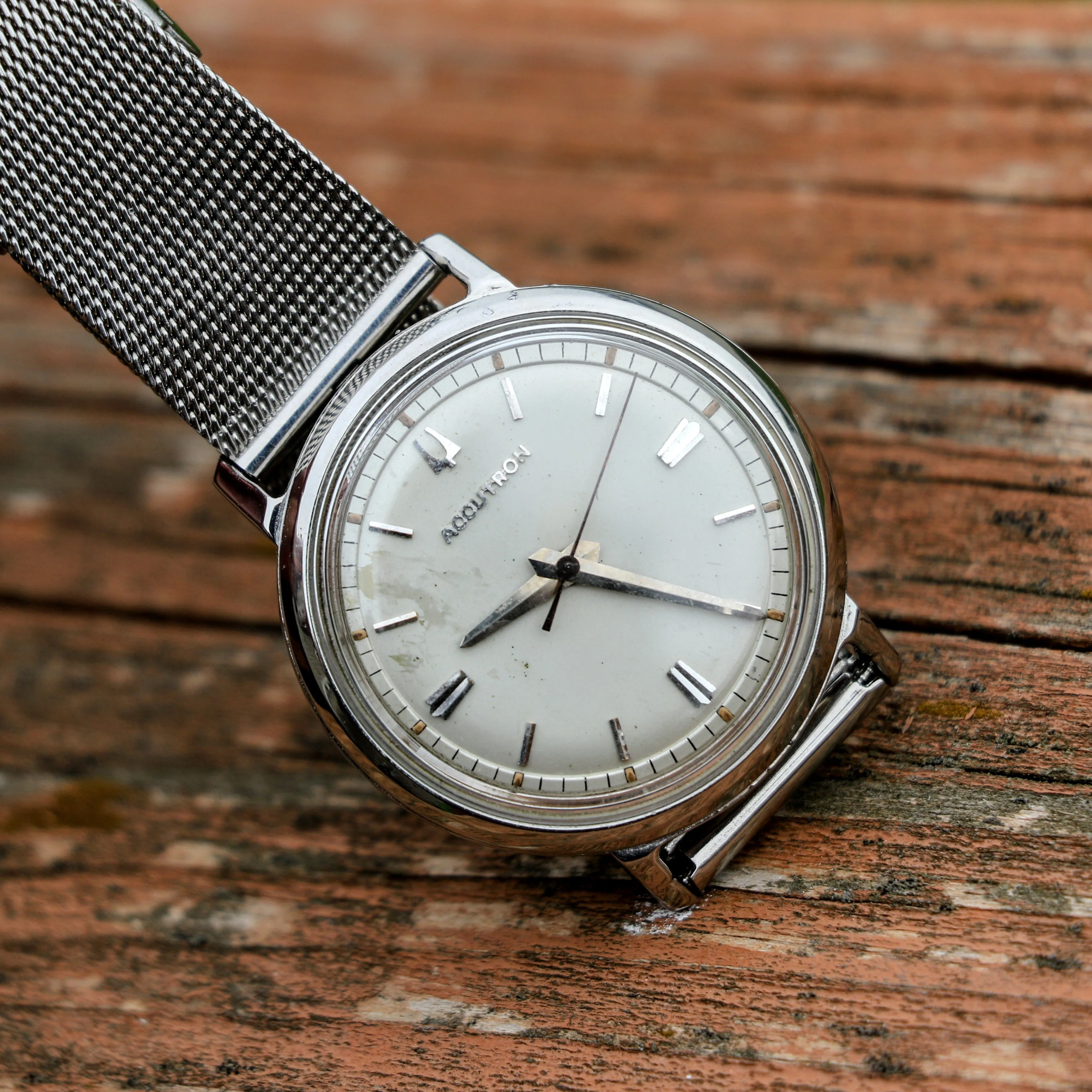 1967 BULOVA Accutron 214 Wristwatch All Stainless-Steel Vintage Watch