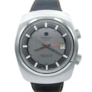 1973 Tissot Rare "Navigator sonorous"  large Alarm watch 40530-2X NOS with original strap and Box