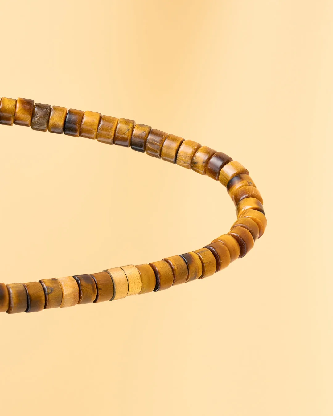 2mm Bracelet with Tiger Eye stones and titanium element