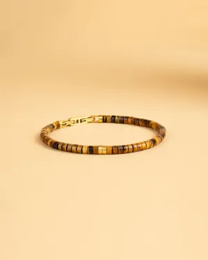 2mm Bracelet with Tiger Eye stones and titanium element