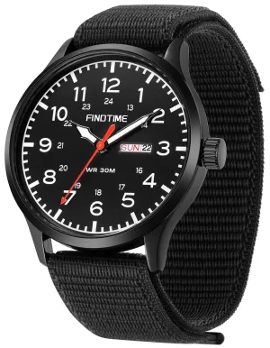 3001A Men's Watch Military Analogue Watches Waterproof Sport Wristwatch Luminous Tactical Watches Causal Quartz Wrist Watch for Men Nylon Strap