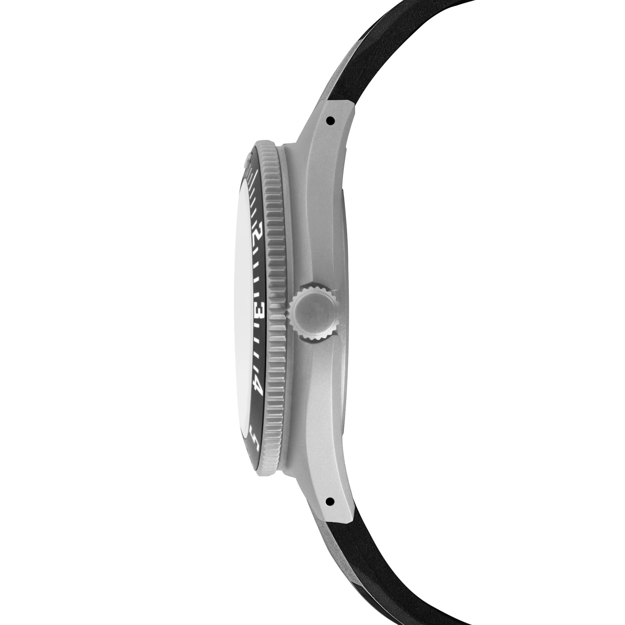 41mm Arctic Steel Navigator (SSNAV) on Black 3-Piece Rubber Strap Kit