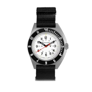 41mm Arctic Steel Navigator w/ Date (SSNAV-D) on Nylon DEFSTAN