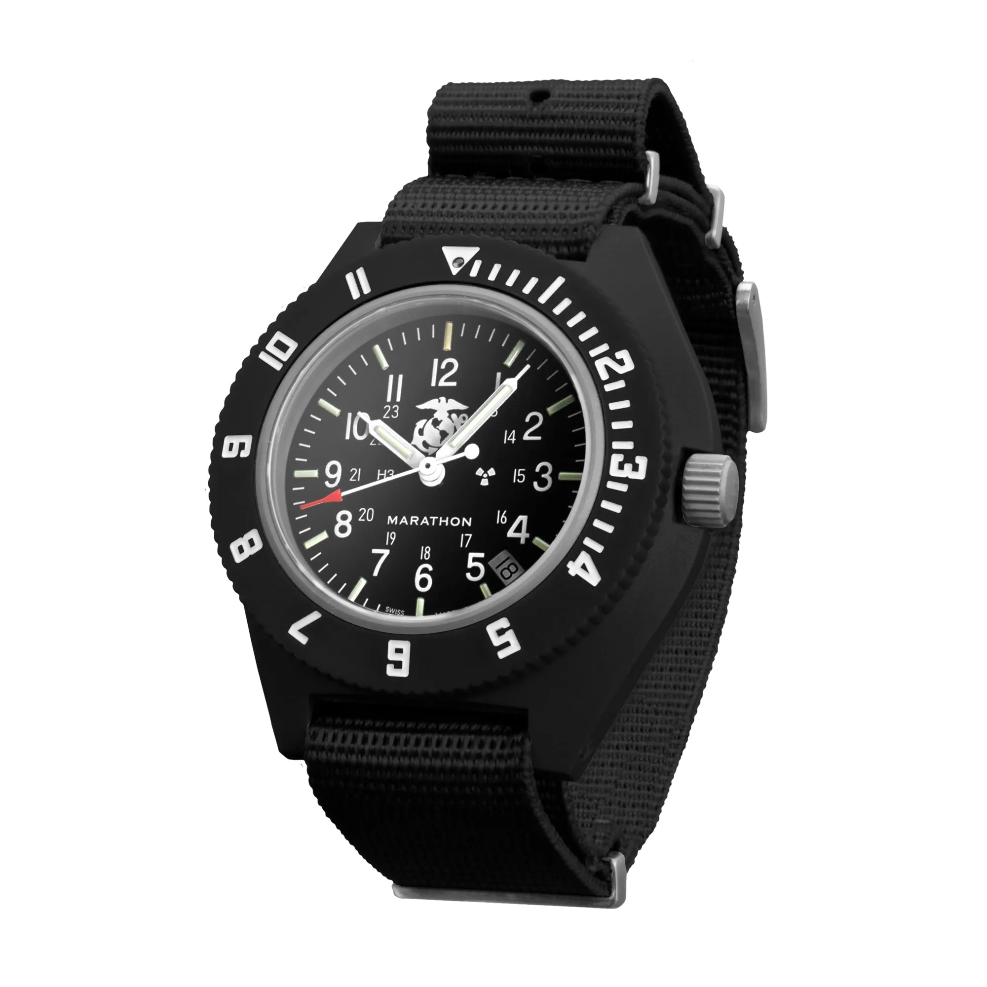 41mm Official USMC Black Pilot's Navigator with Date (Quartz)