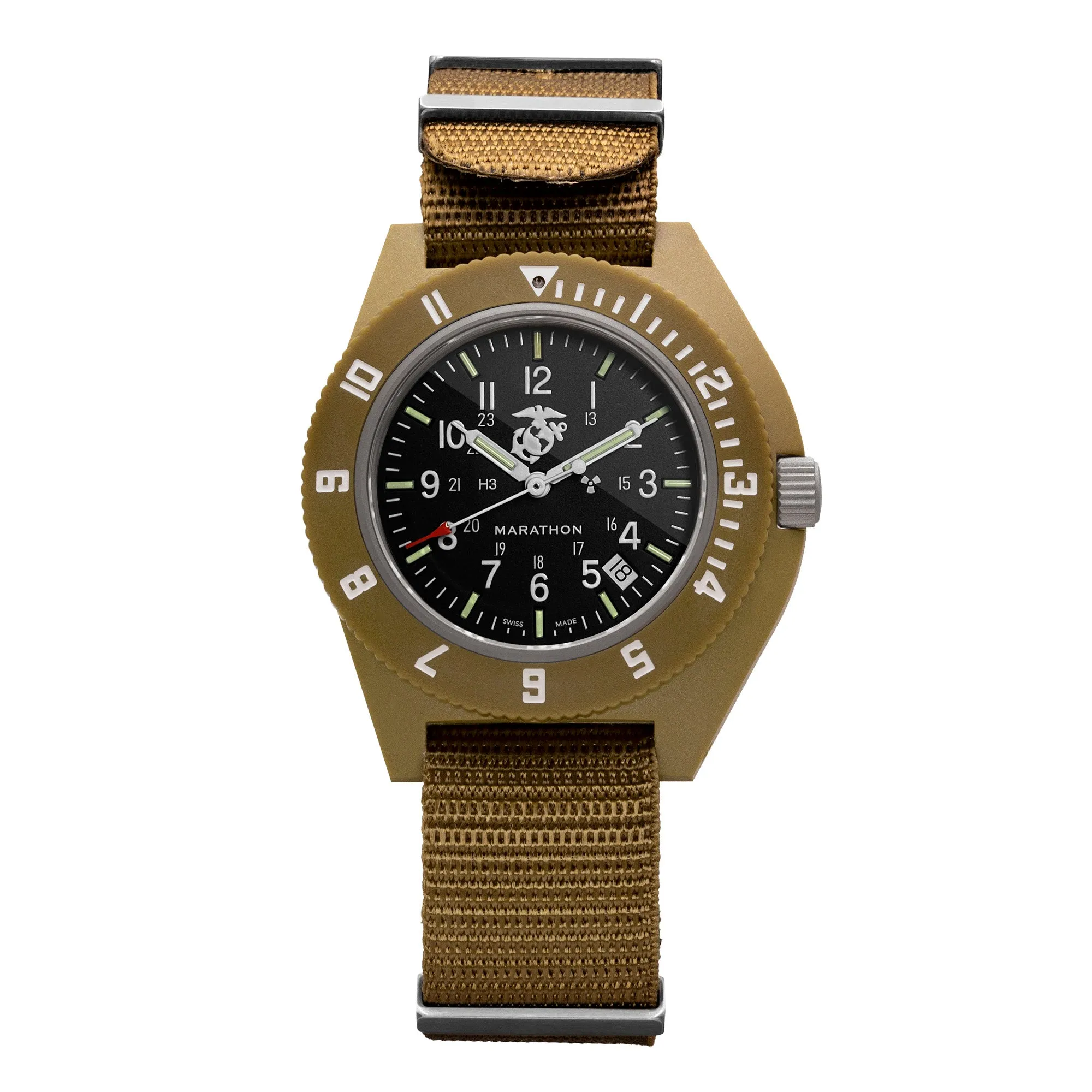 41mm Official USMC Desert Tan Pilot's Navigator with Date
