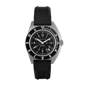 41mm Steel Navigator w/ Date Automatic (SSNAV-D AUTO) on Black 3-Piece Rubber Strap Kit