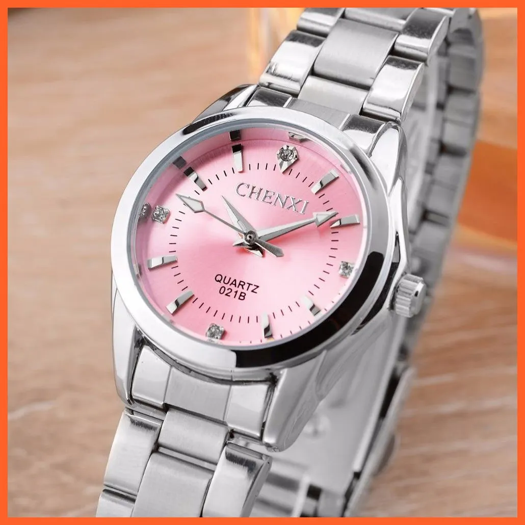 6 Fashion Colors Luxury Women'S Casual Watches | Luxury Waterproof Watch Women Rhinestone Wristwatches