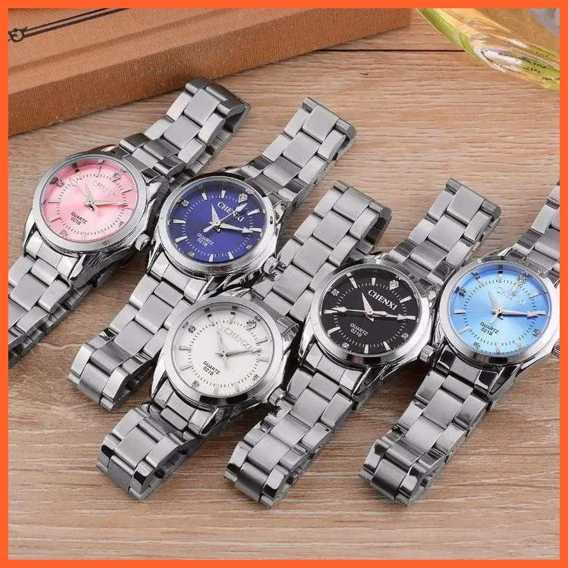 6 Fashion Colors Luxury Women'S Casual Watches | Luxury Waterproof Watch Women Rhinestone Wristwatches