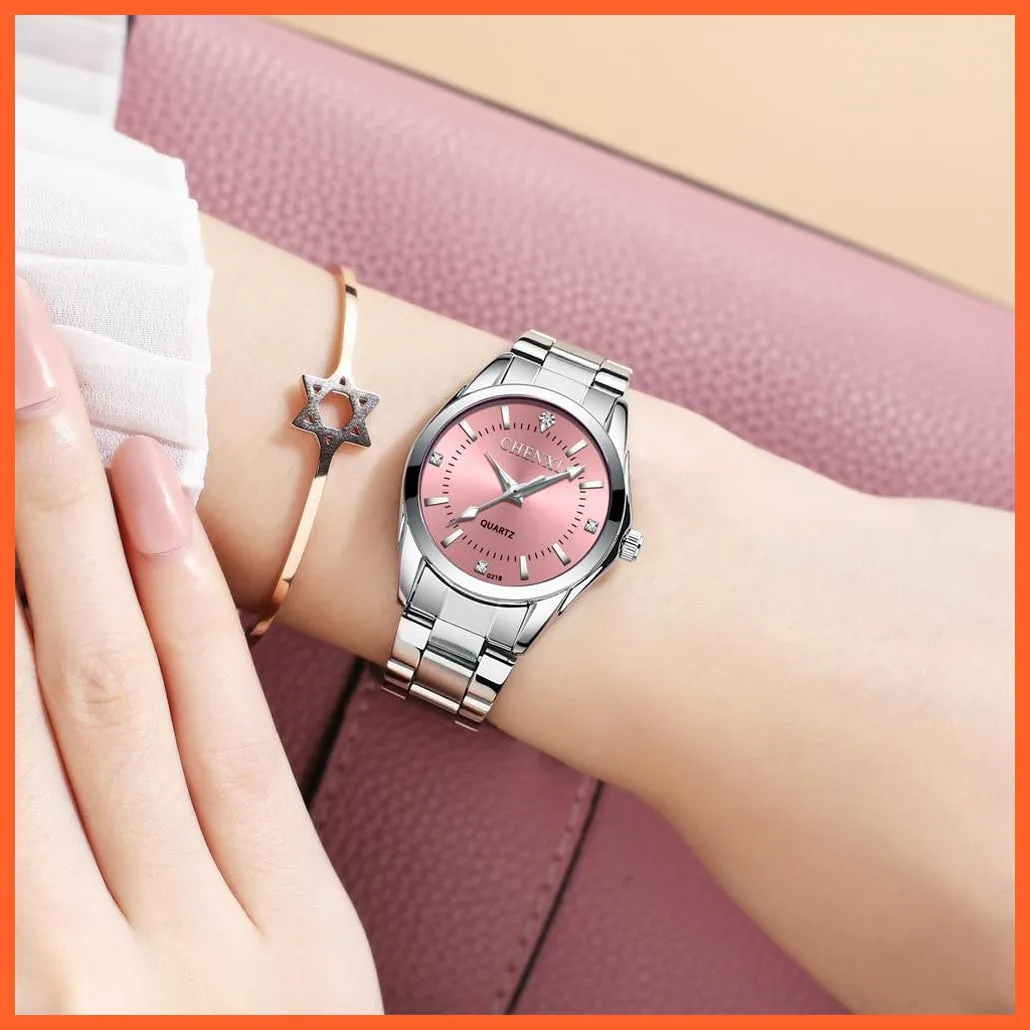 6 Fashion Colors Luxury Women'S Casual Watches | Luxury Waterproof Watch Women Rhinestone Wristwatches