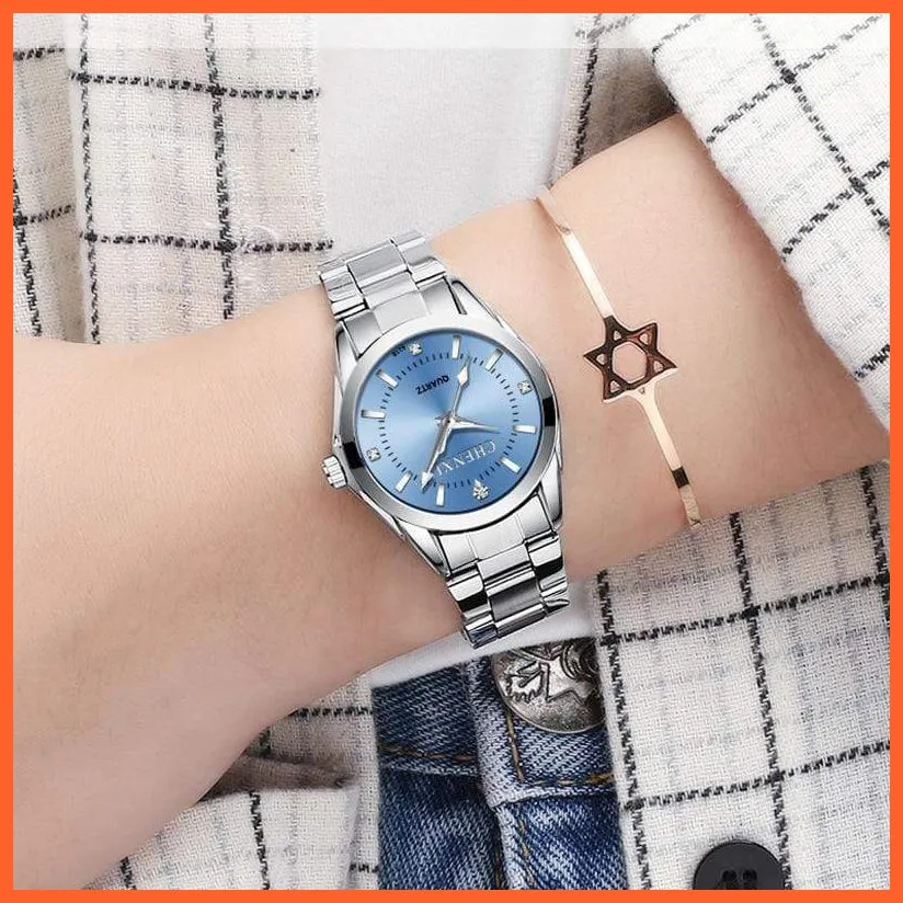 6 Fashion Colors Luxury Women'S Casual Watches | Luxury Waterproof Watch Women Rhinestone Wristwatches