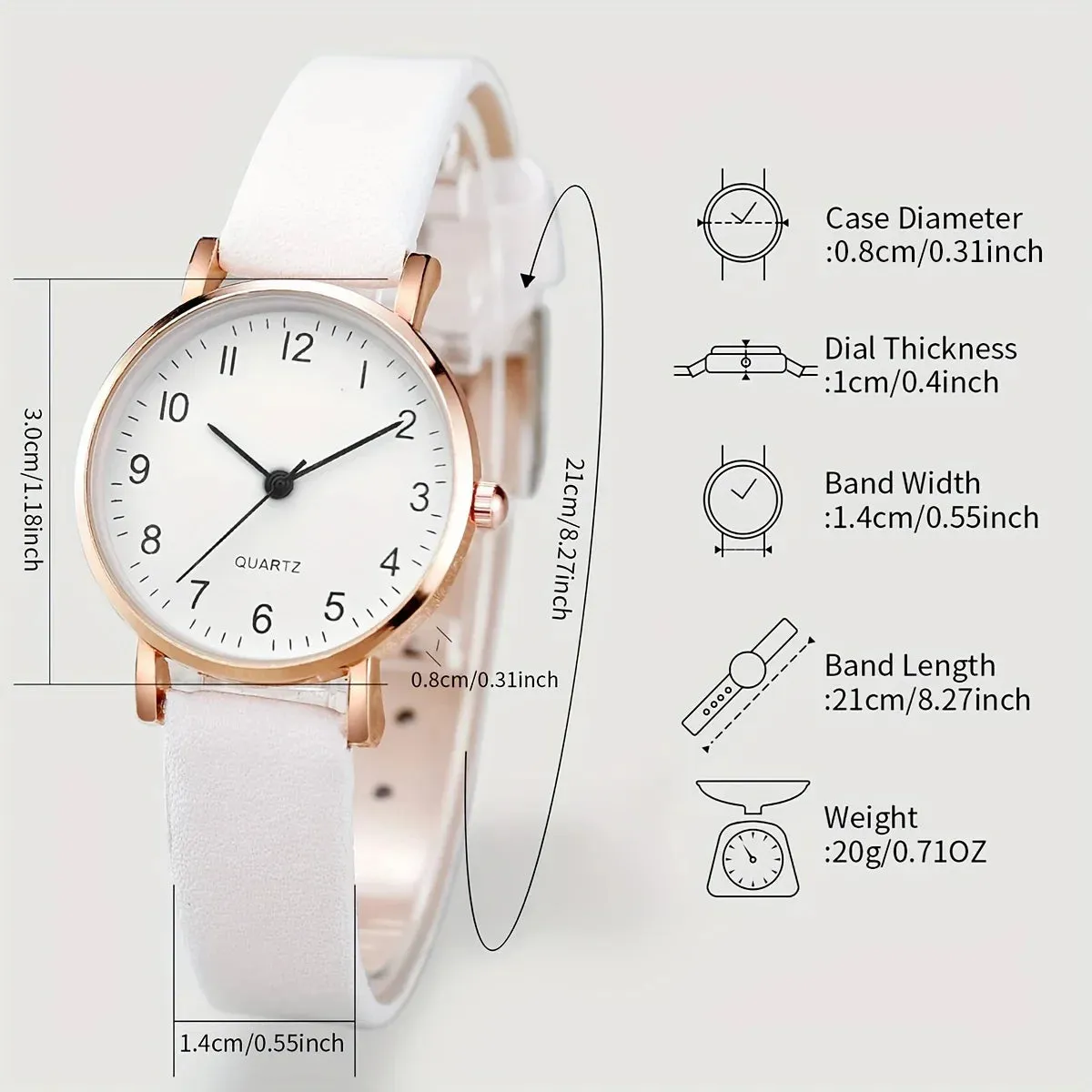 6 Piece Casual Watch Set Butterfly Design
