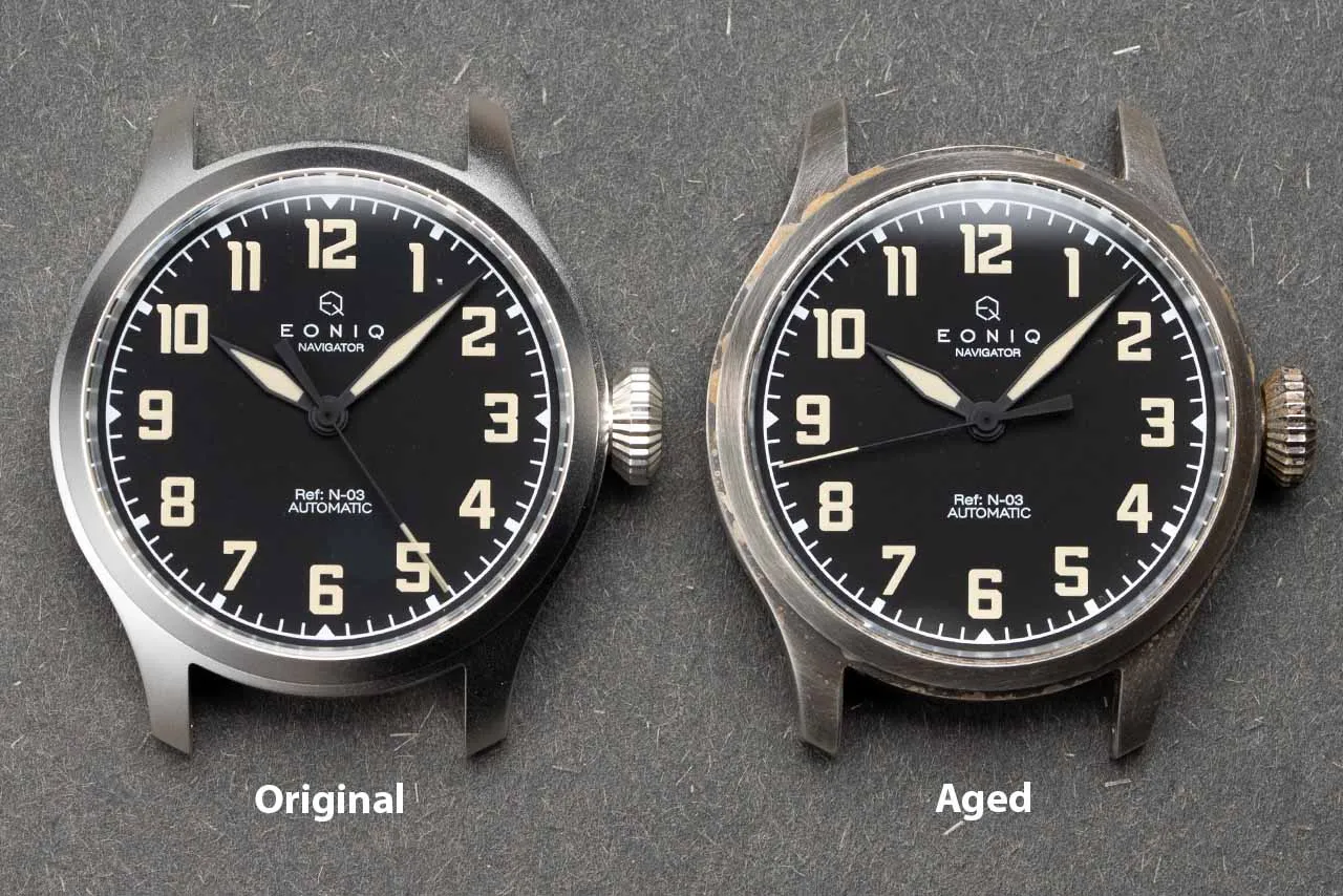 [Advanced level] - 44mm Plated 925 Silver Big Pilot Watch | Vintage Pilot watch with Patina | Aging experience (Miyota 82S0)