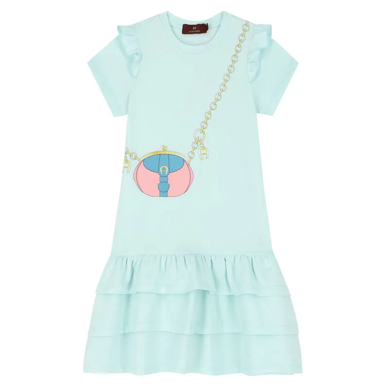 Aigner Kids Girl's Blue Glass Dress