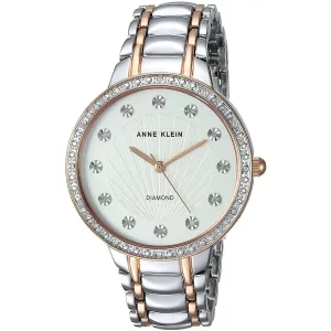 Anne Klein Women's White Dial Stainless Steel Band Watch - AK-2781SVRT