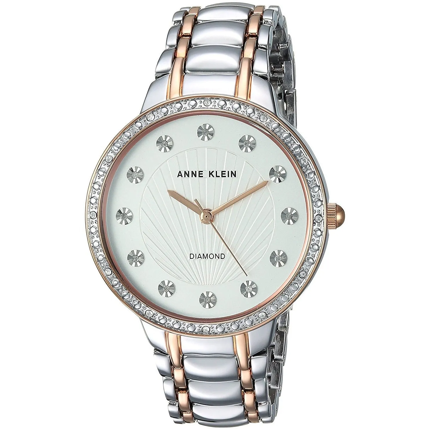Anne Klein Women's White Dial Stainless Steel Band Watch - AK-2781SVRT