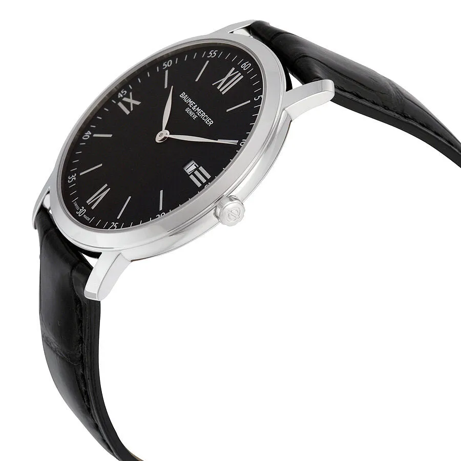 Baume and Mercier Classima Executives Black Dial Stainless Steel Men's Watch 10098