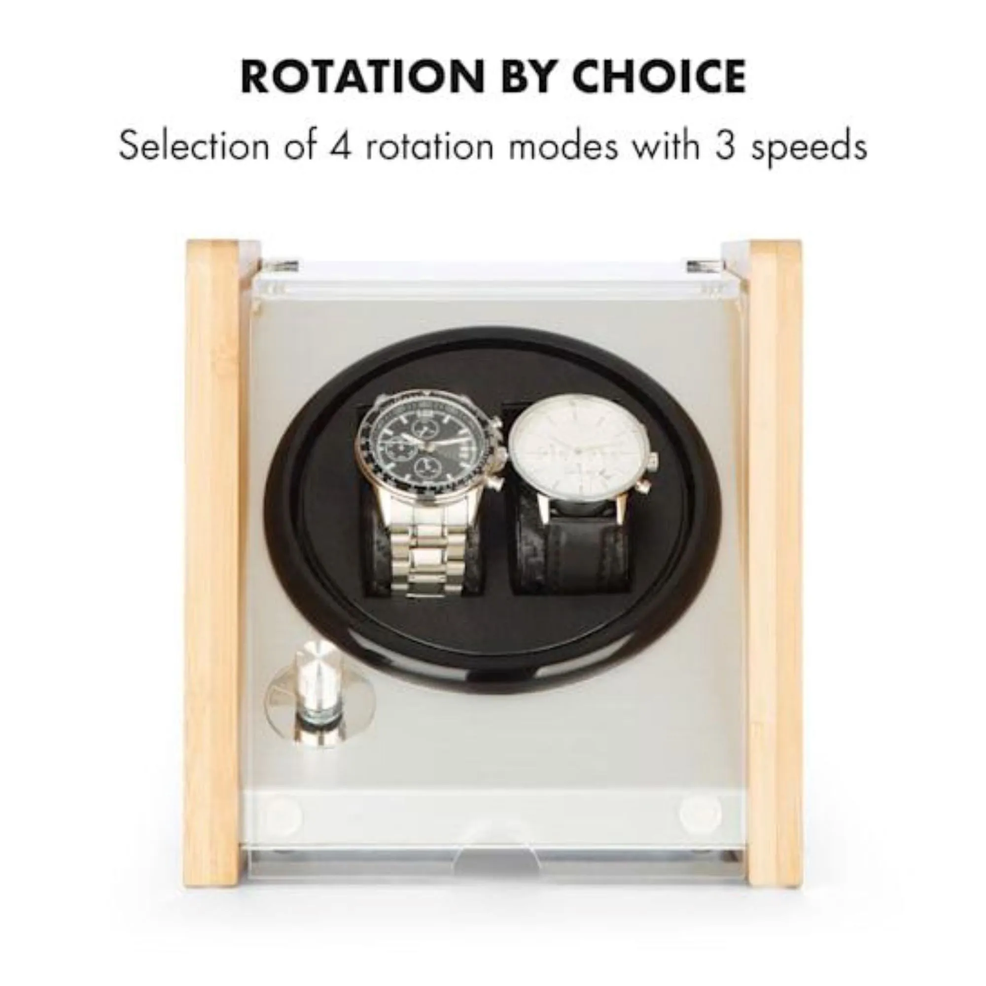 BLAQ Watch Winder Box 2 Watches in Aluminum & Bamboo