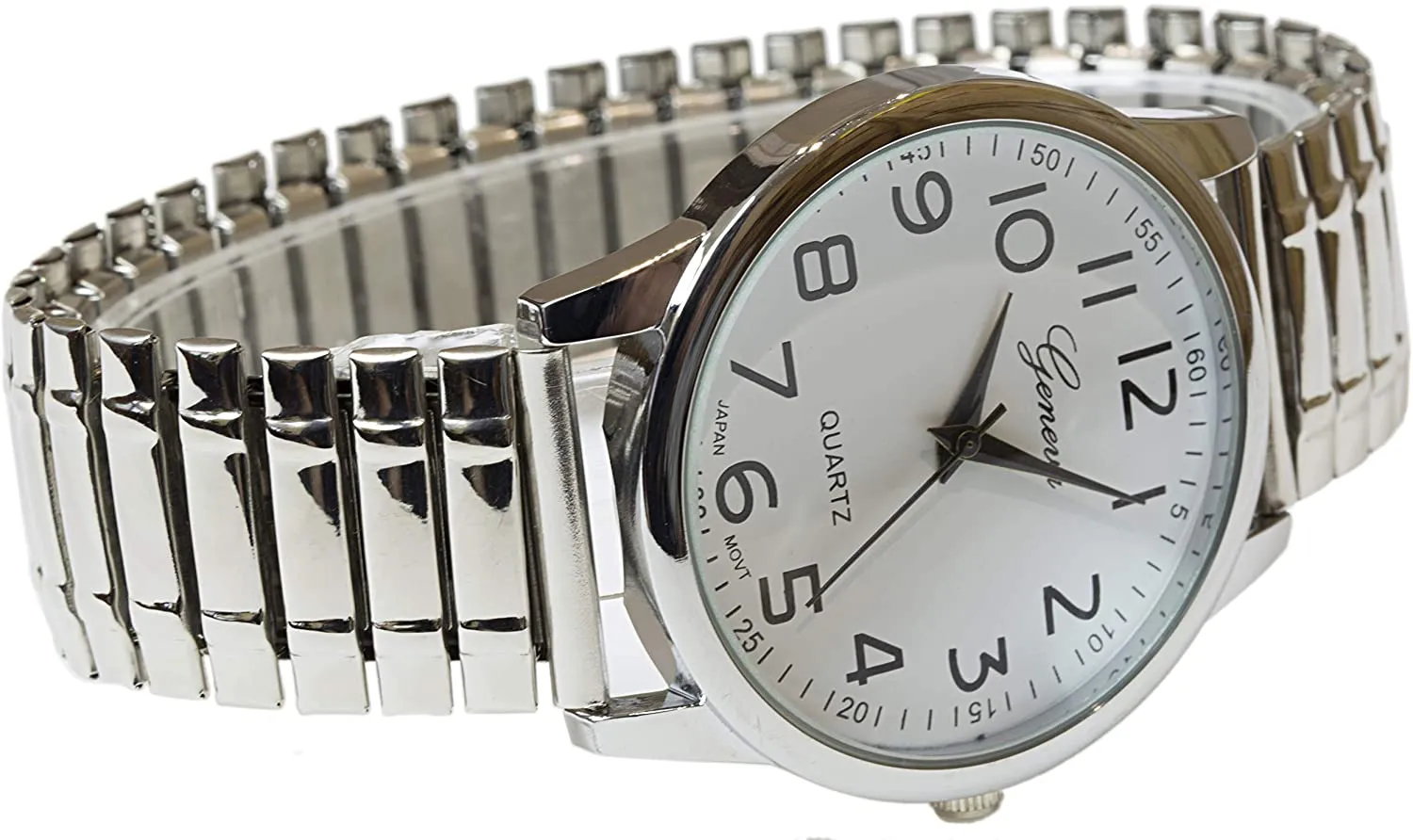 Blekon Collections Unisex Large Face Easy to Read 40mm Case Japanese Quartz Movement Stretch Band Watch
