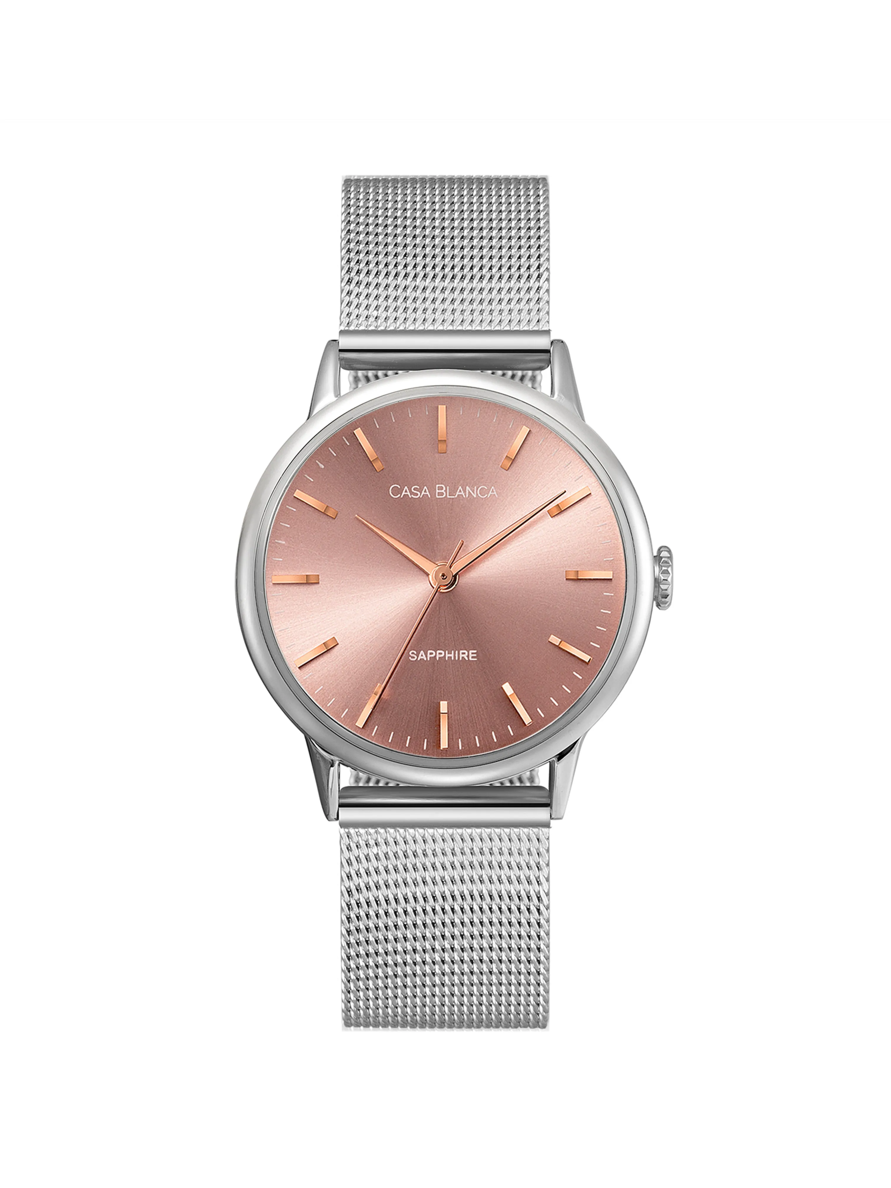 Blush Silver Watch | Silver Mesh Strap