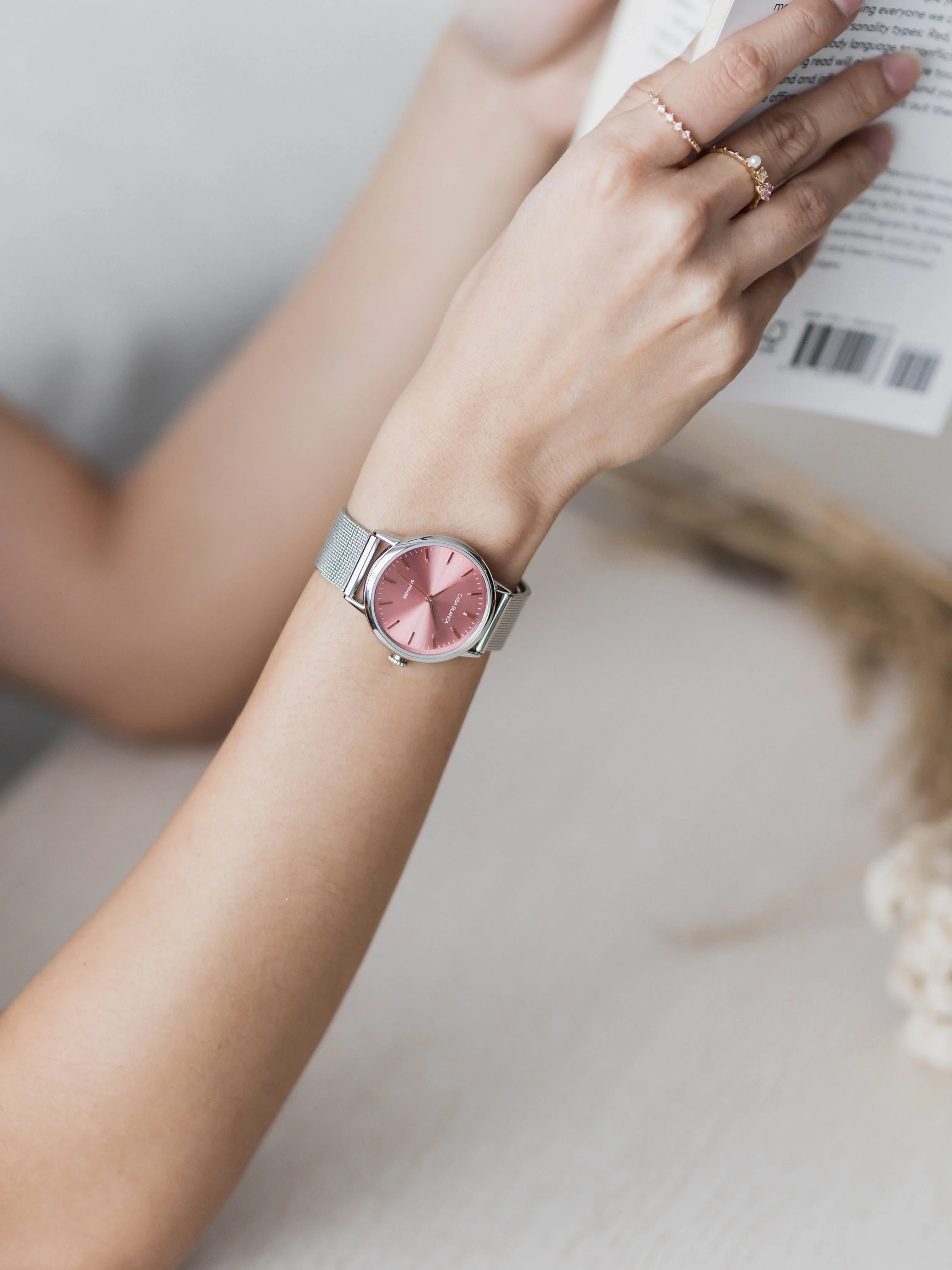 Blush Silver Watch | Silver Mesh Strap