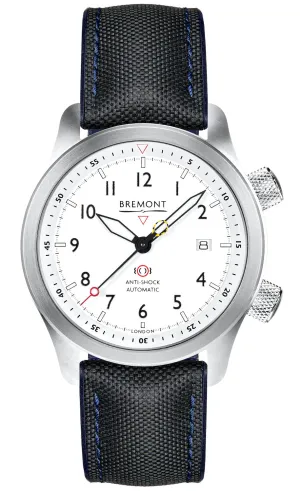 BM Watch MBII White Blue Barrel Closed Case Back
