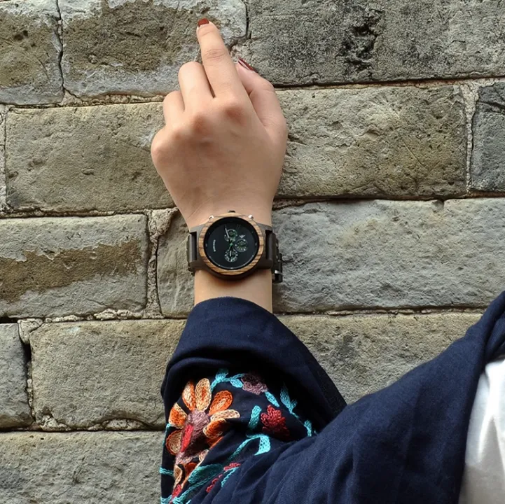 BOBO BIRD ZEBRAZO WOODEN WOMEN'S WATCH