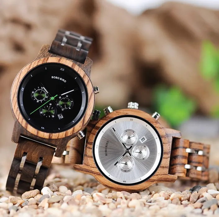 BOBO BIRD ZEBRAZO WOODEN WOMEN'S WATCH