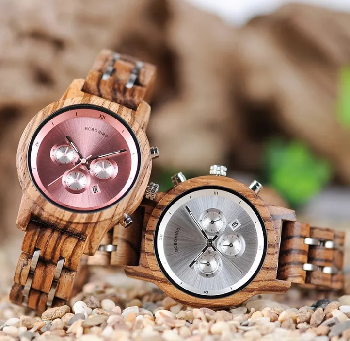 BOBO BIRD ZEBRAZO WOODEN WOMEN'S WATCH