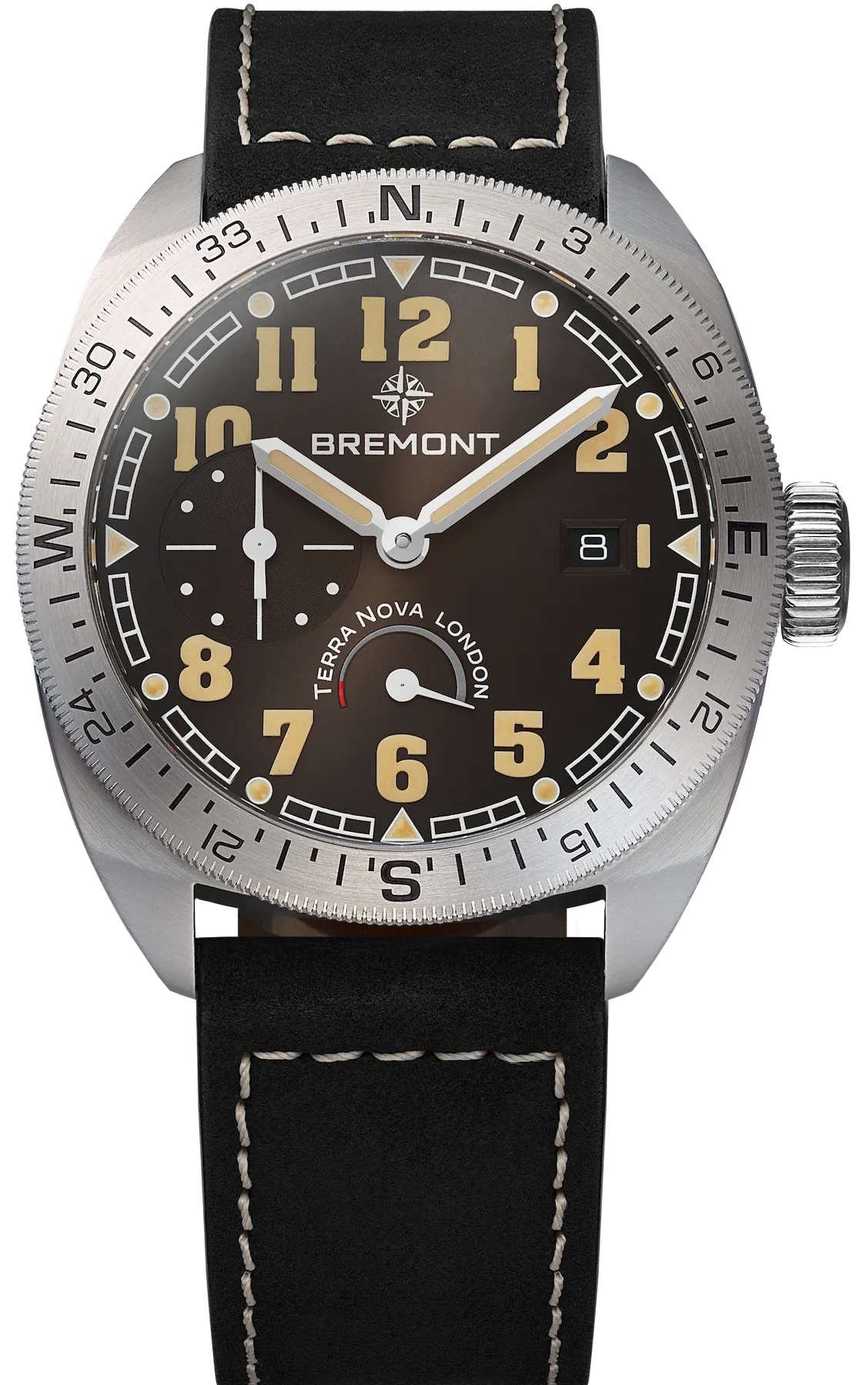 Bremont Terra Nova 40.5 Turning Bezel Black Leather