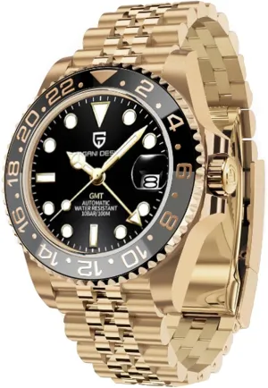 BY BENYAR Pagani Design Men's Watches GMT Automatic Watch for Men Sapphire Glass Fashion Business Stainless Steel 100M Waterproof Men's Wrist Watches PD-1662