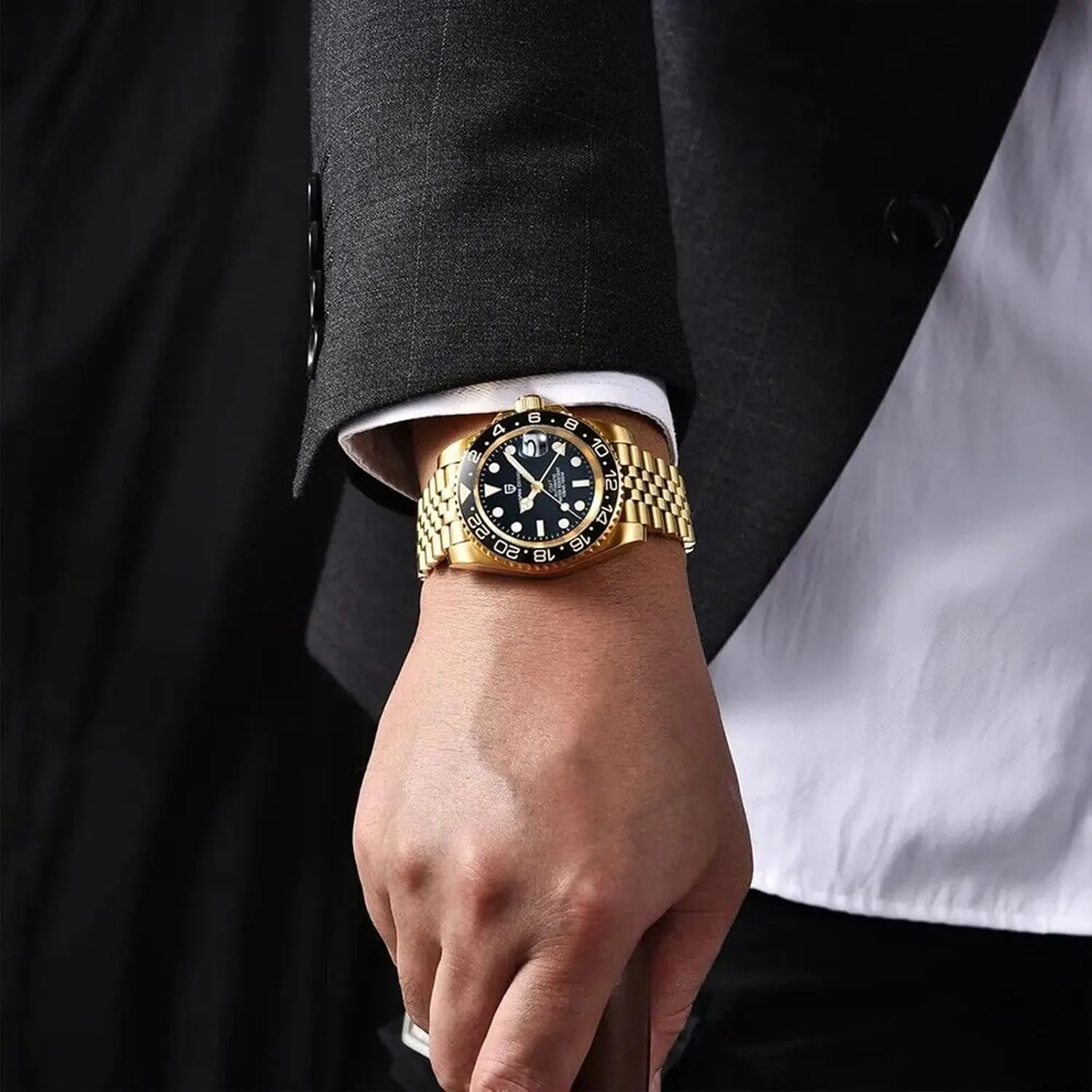 BY BENYAR Pagani Design Men's Watches GMT Automatic Watch for Men Sapphire Glass Fashion Business Stainless Steel 100M Waterproof Men's Wrist Watches PD-1662