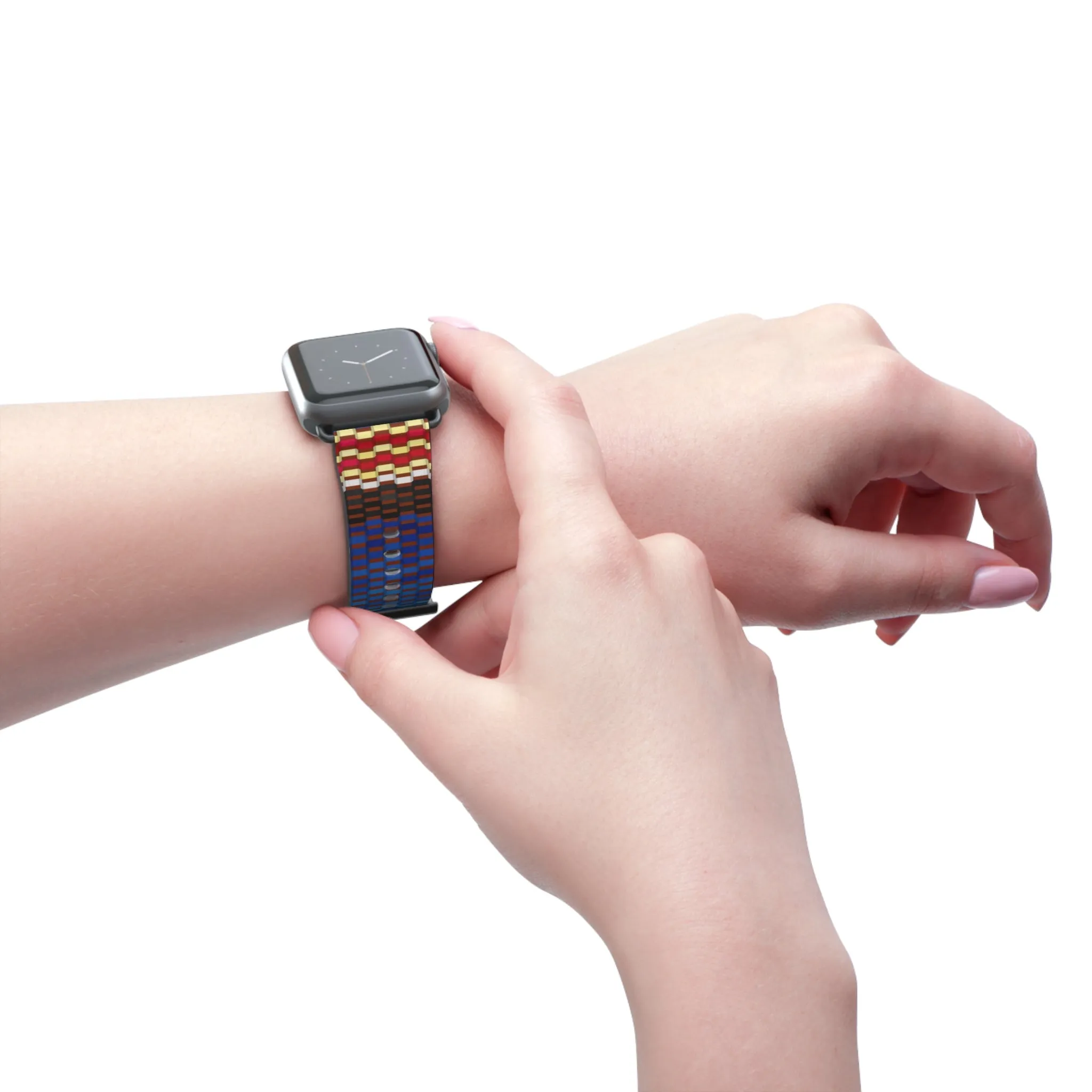 Canvas Design Watch Band for Apple Watch Series 1, 2, 3, 4, 5, 6, 7, and SE devices