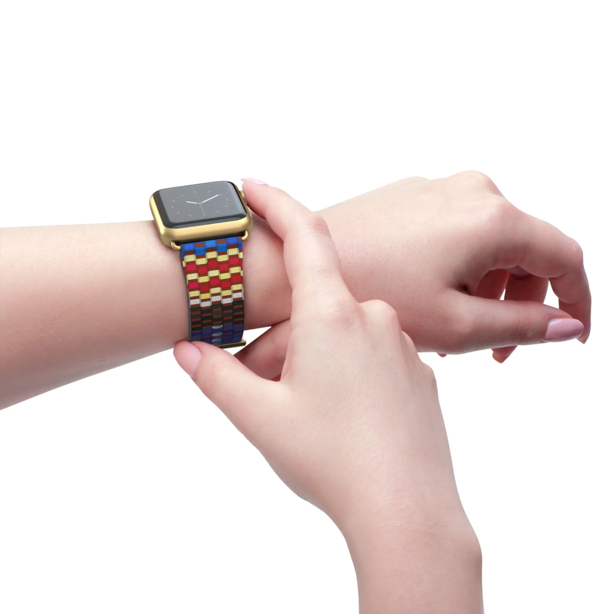 Canvas Design Watch Band for Apple Watch Series 1, 2, 3, 4, 5, 6, 7, and SE devices