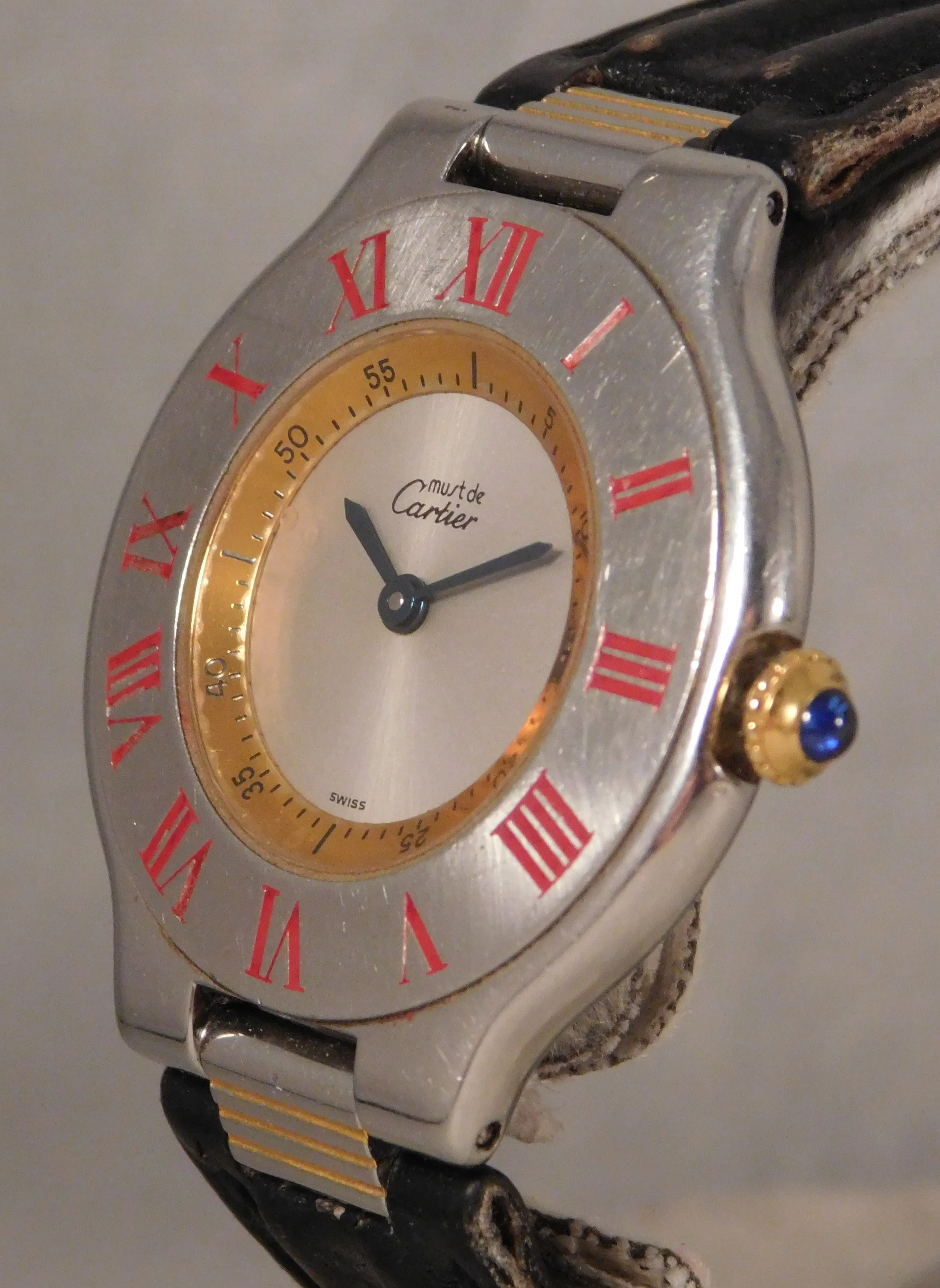 Cartier Must de Cartier 21 Deployant Clasp 1330 Vintage 1990's Mens Watch....31mm