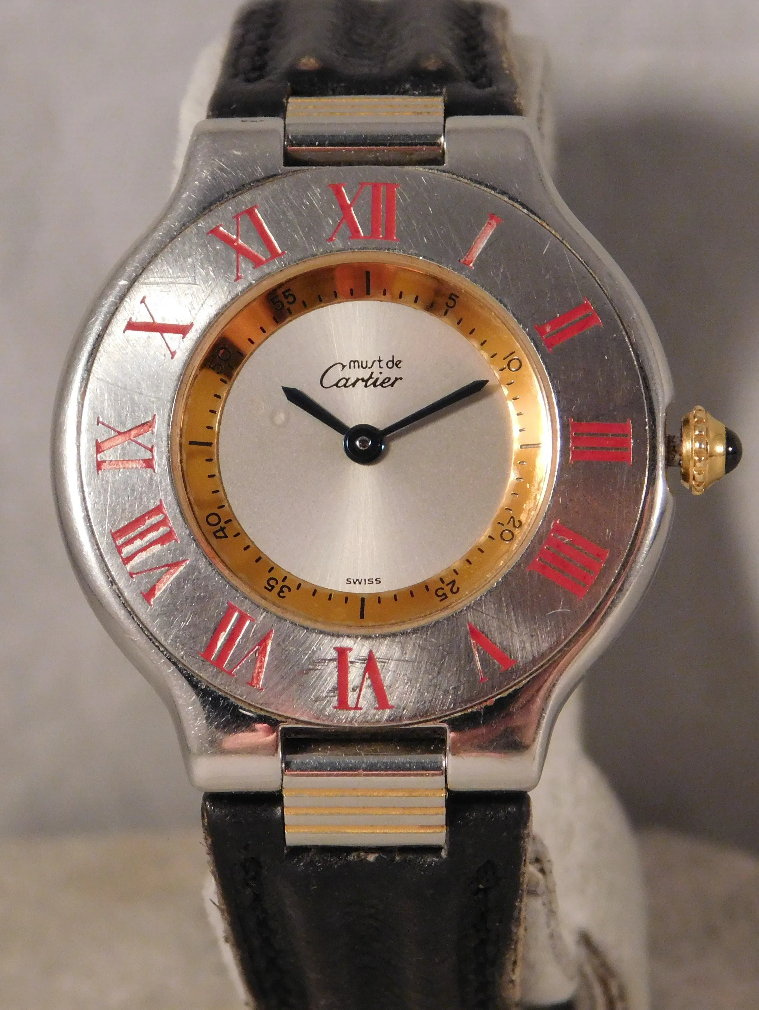 Cartier Must de Cartier 21 Deployant Clasp 1330 Vintage 1990's Mens Watch....31mm