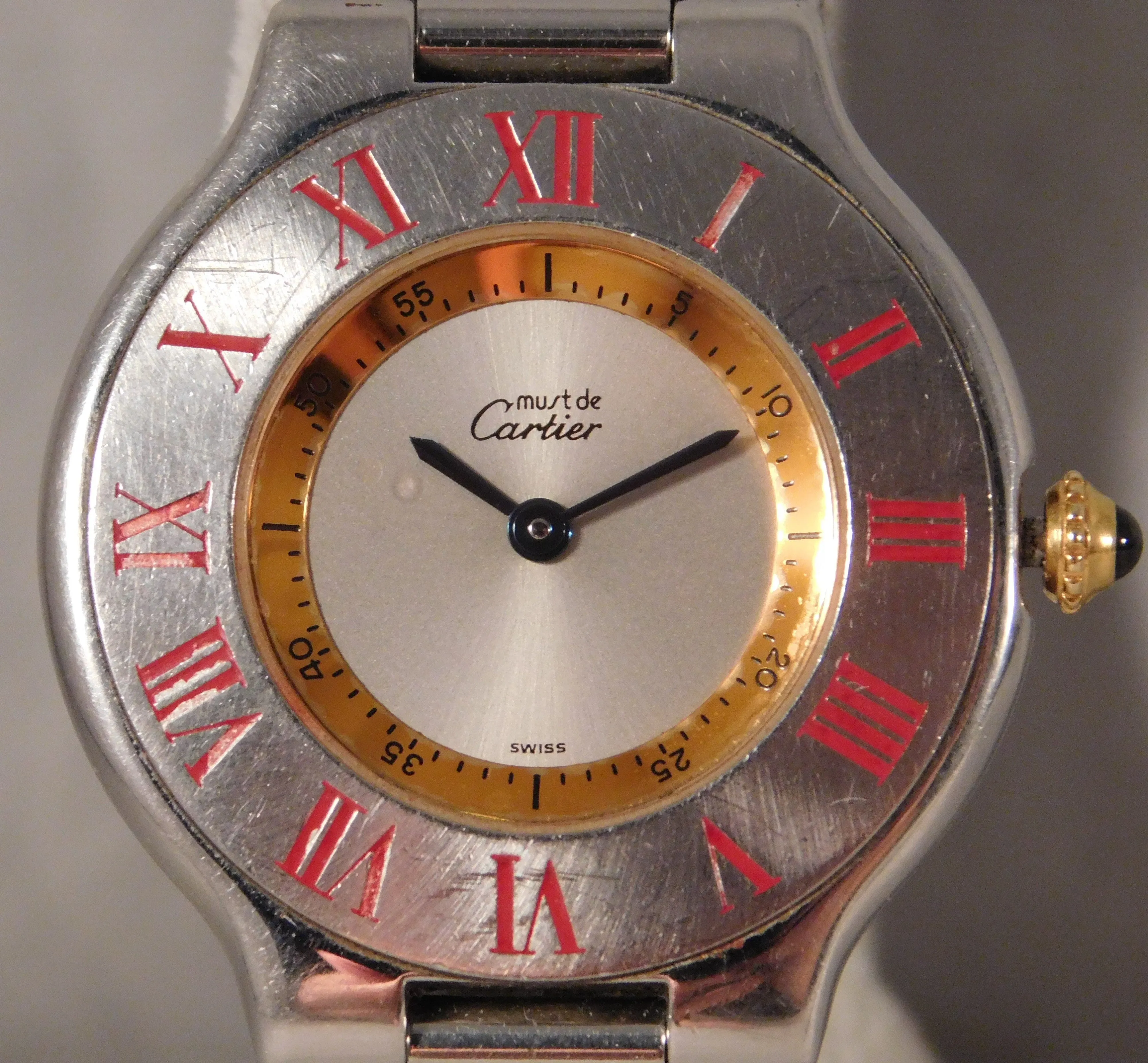 Cartier Must de Cartier 21 Deployant Clasp 1330 Vintage 1990's Mens Watch....31mm