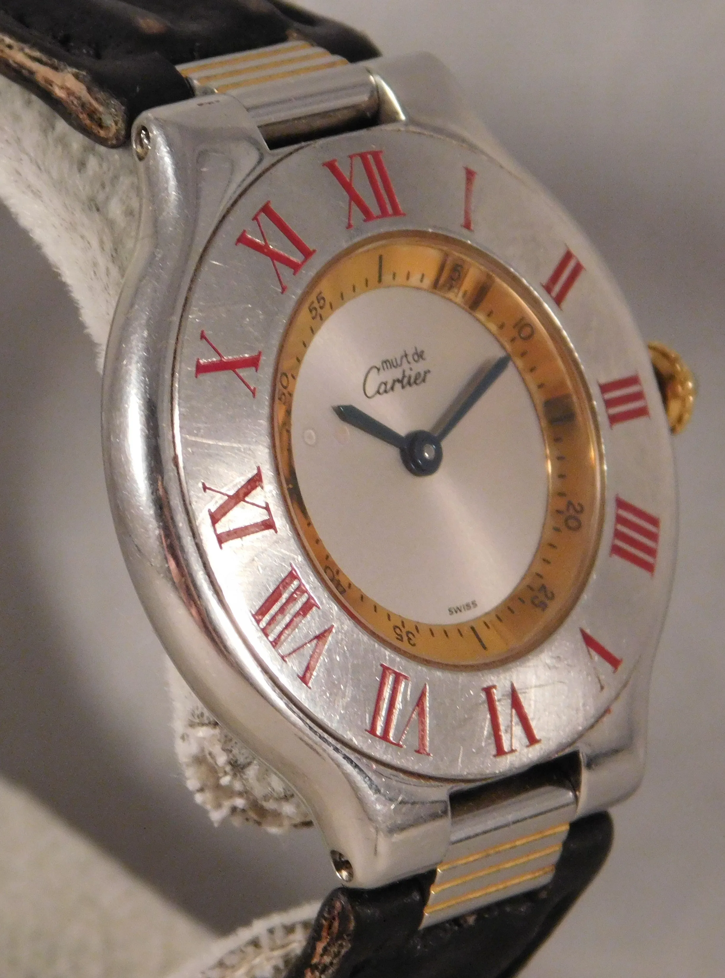 Cartier Must de Cartier 21 Deployant Clasp 1330 Vintage 1990's Mens Watch....31mm