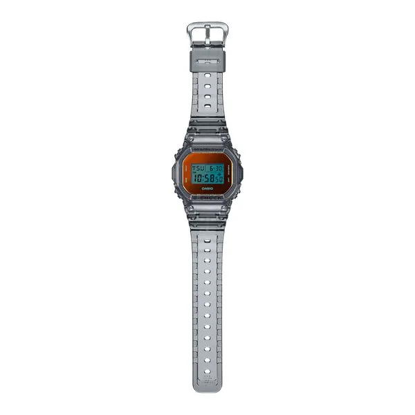 Casio G-Shock Digital Watch DW5600TLS-8 Translucent Grey - Orange