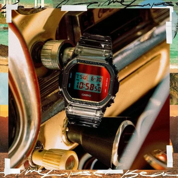 Casio G-Shock Digital Watch DW5600TLS-8 Translucent Grey - Orange