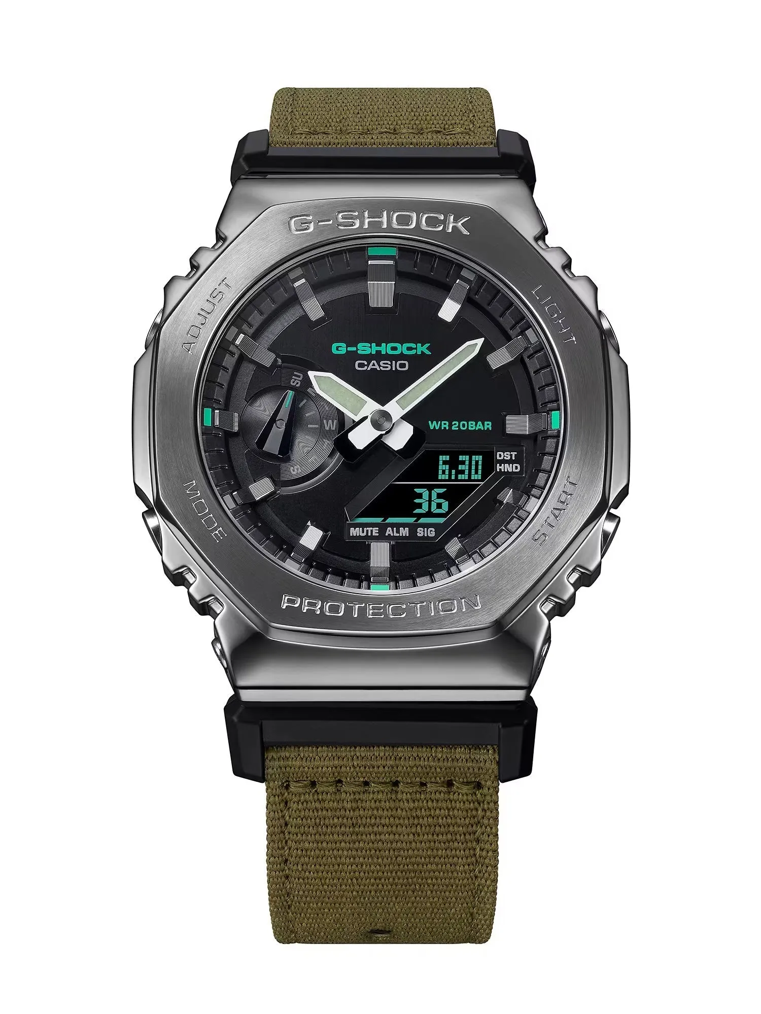 Casio G-Shock UTILITY METAL Mens Black/Olive Analog-Digital Watch GM2100CB-3A