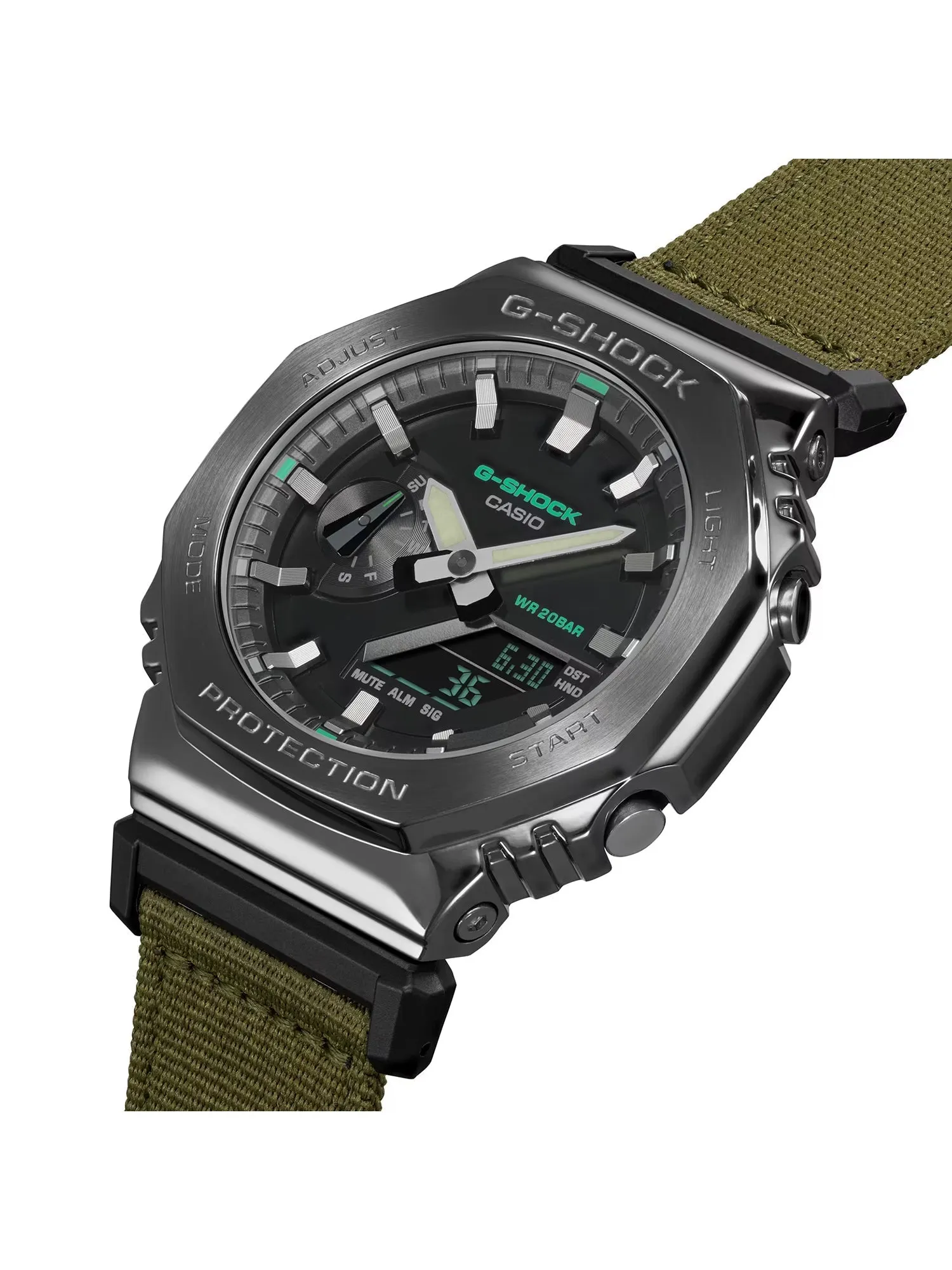 Casio G-Shock UTILITY METAL Mens Black/Olive Analog-Digital Watch GM2100CB-3A