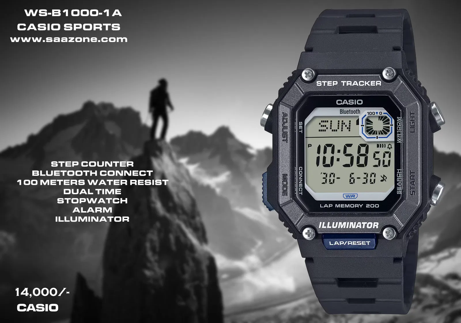 Casio Steptracker with Bluetooth Connectivity WS-B1000-1A